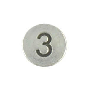 Round metal number bead 3