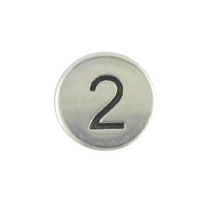 Round metal number bead 2