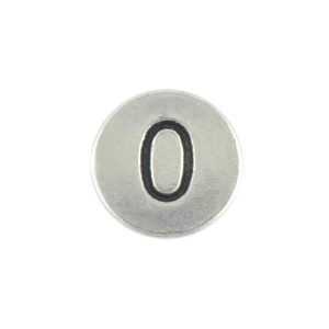 Round metal number bead 0