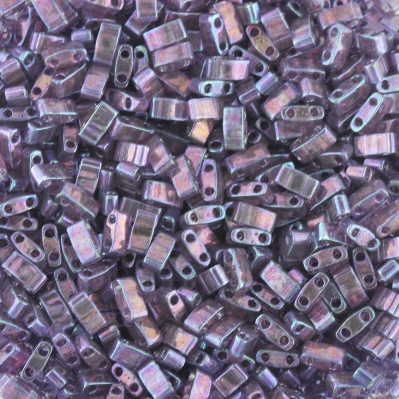 TLH316 Iridescent Amethyst Miyuki Half Tila Beads - Image 3