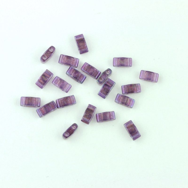 TLH316 Iridescent Amethyst Miyuki Half Tila Beads - Image 2