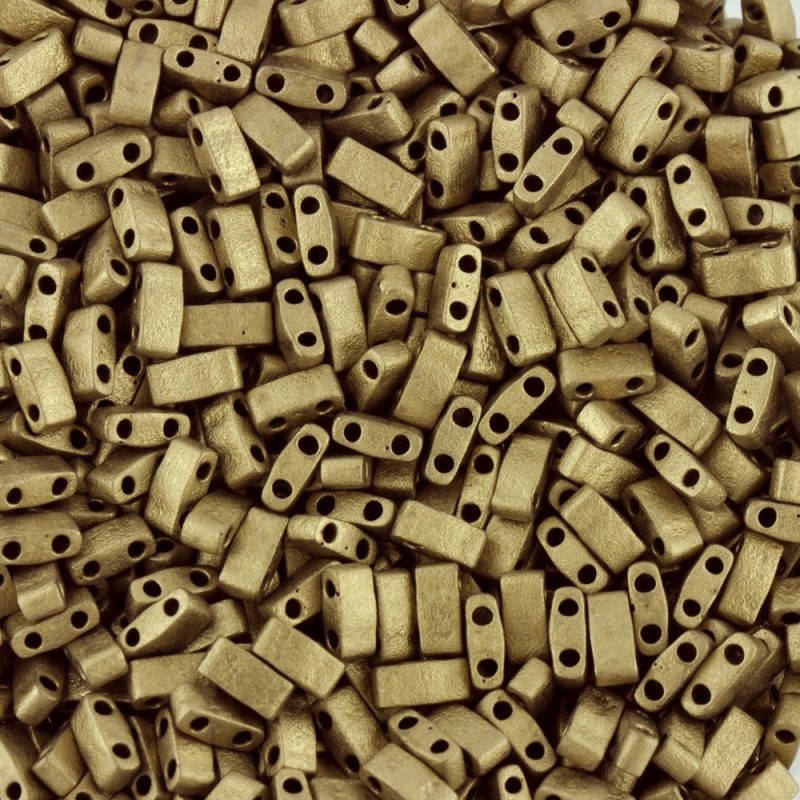 TLH2006 Matte Gold Miyuki Half Tila Beads - Image 3