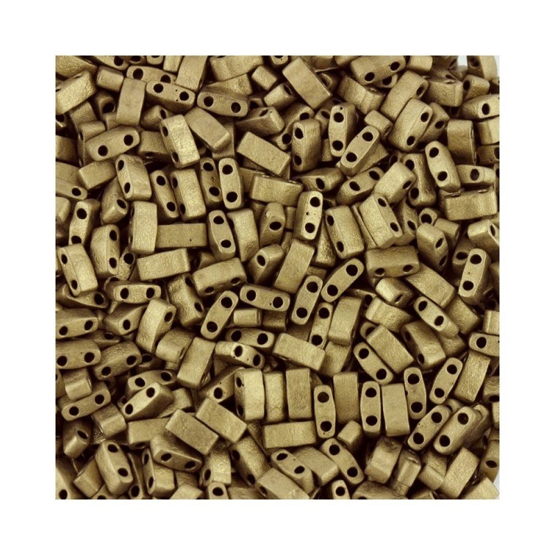 TLH2006 Matte Gold Miyuki Half Tila Beads
