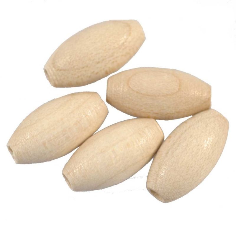 natural coloured oval shaped wooden beads