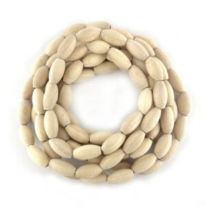 Oval Wooden Beads Natural