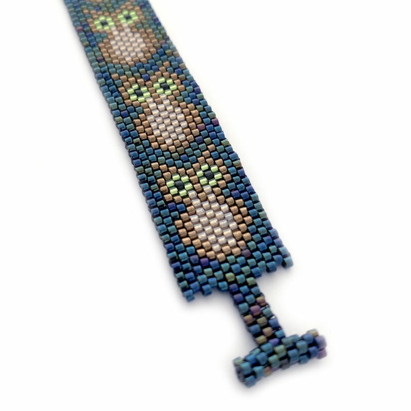 Night Owl Bracelet Peyote Stitch Beading Kit laid flat