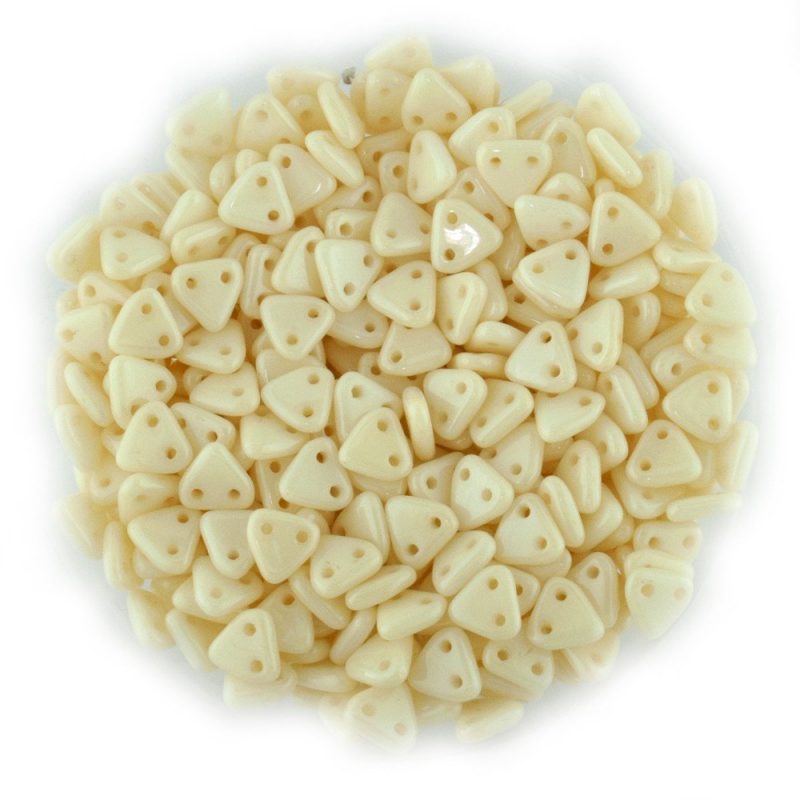 6mm Czech Lustre Champ. 2 Hole Triangle Beads - 50