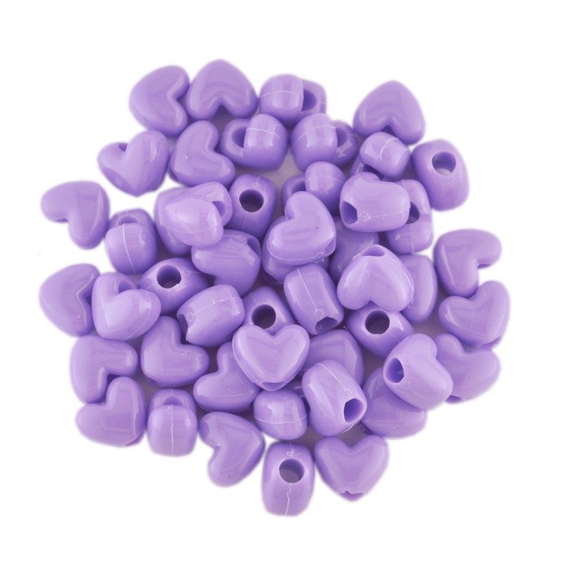 Opaque Heart Bead Lt Purple