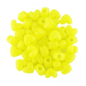 Opaque Neon Yellow Plastic Heart Bead