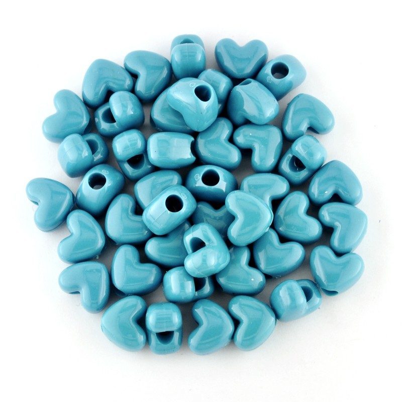 Opaque Heart Bead Turquoise