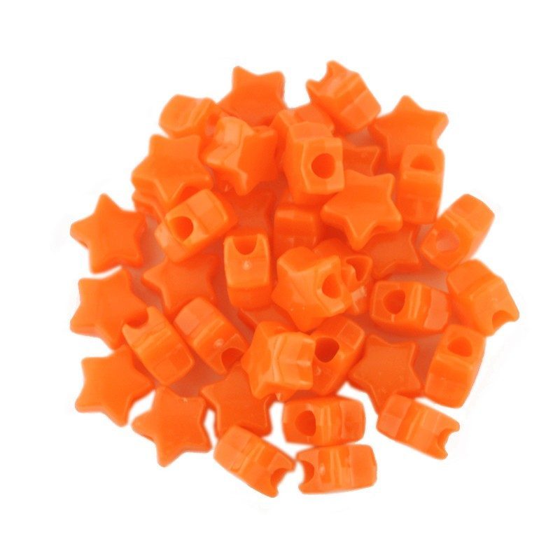 Opaque Star Bead Neon Orange