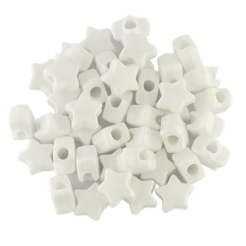 Opaque Star Bead White