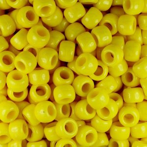 Opaque Yellow plastic pony beads