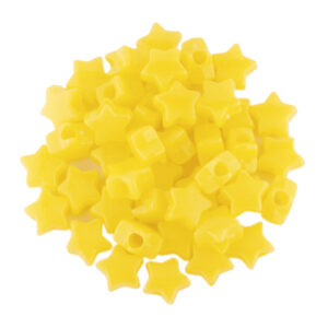 Opaque Yellow Plastic Star Bead