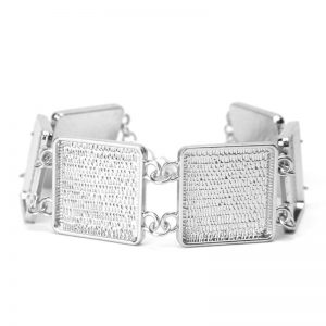 Bracelet Blank Square Rhodium Plated