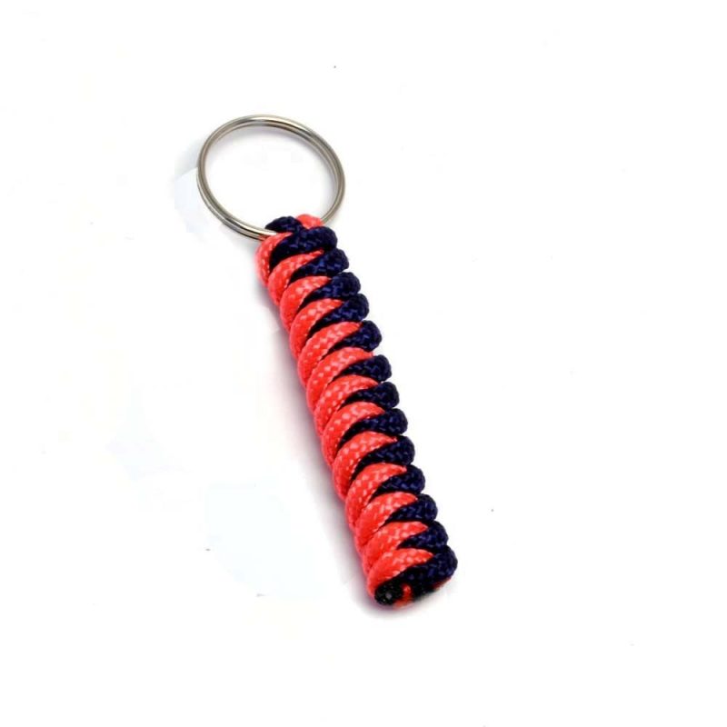 Paracord Snake Knot Keyring Kit Neon Pink and Navy Blue