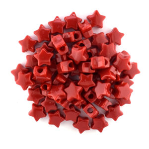 plastic star bead opaque red