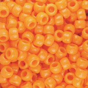 Opaque Orange Plastic Pony Beads