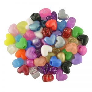 Plastic Bead Heart Mix