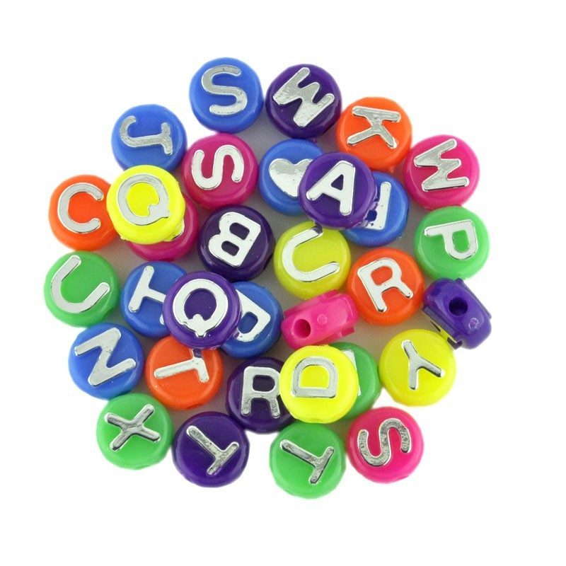 Neon Letter Beads Mix