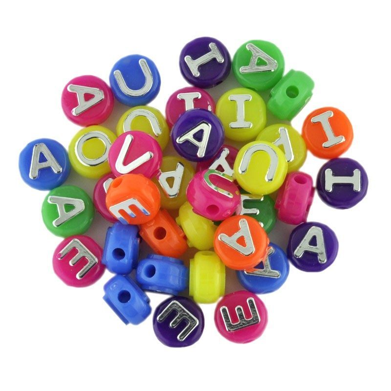 Letter Beads For Threading Approx. 1000 Pieces Colourful Letter Beads  Square Craft Beads Letters A-z Beads For Jewellery Crafts