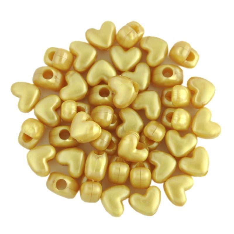 Pearl Heart Bead Gold