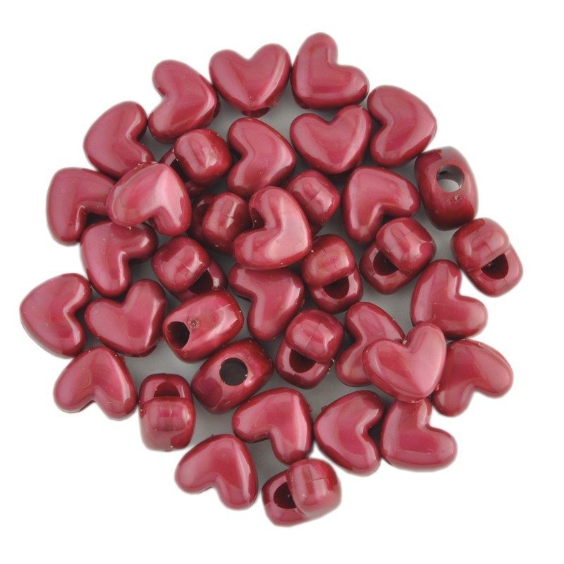 Pearl Heart Bead Red