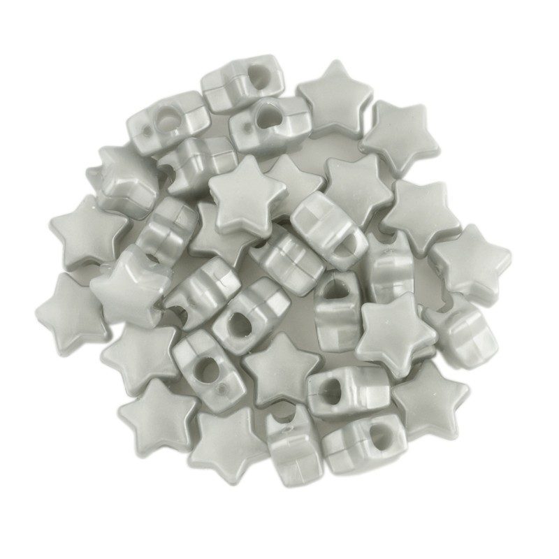 Pearl Star Bead Silver Grey