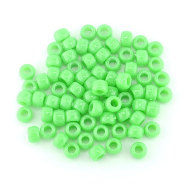 Opaque Pony Bead Neon Green - Image 2