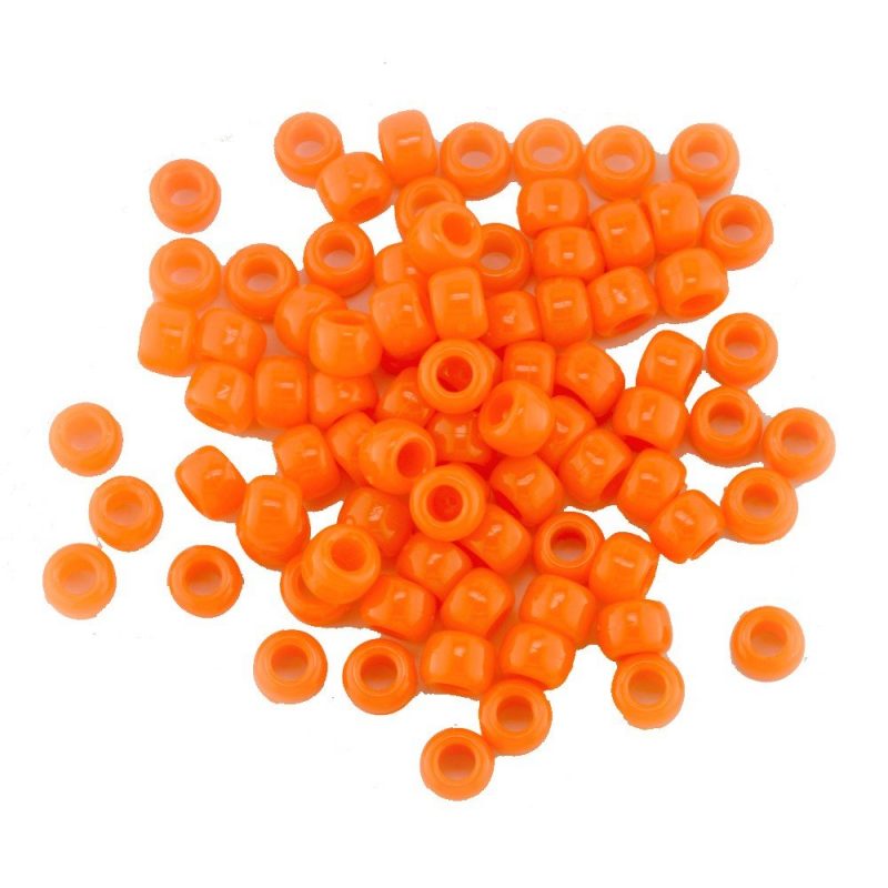 Opaque Pony Bead Neon Orange