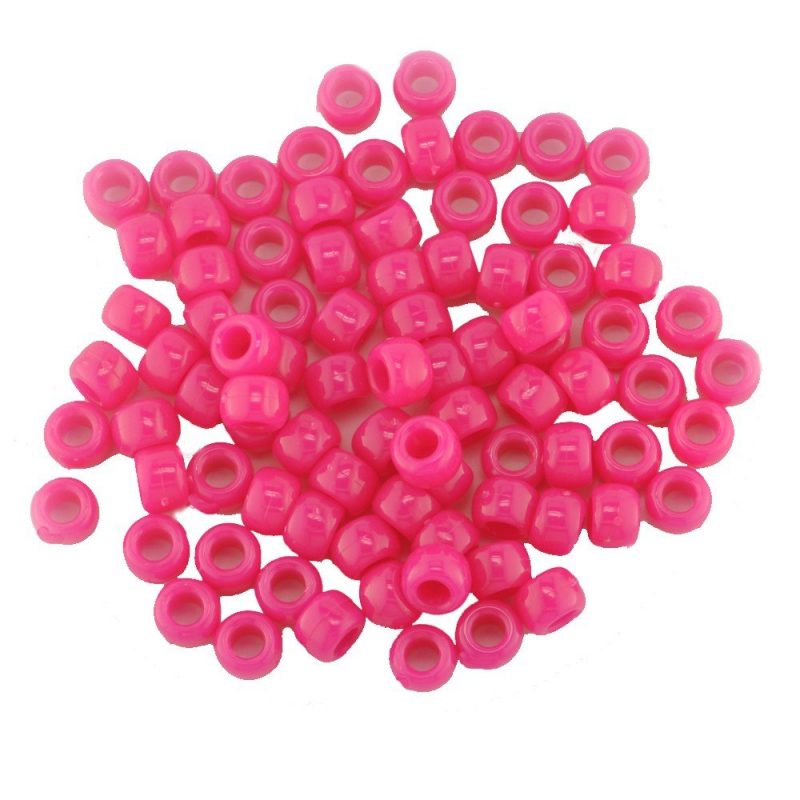 Opaque Pony Bead Neon Pink