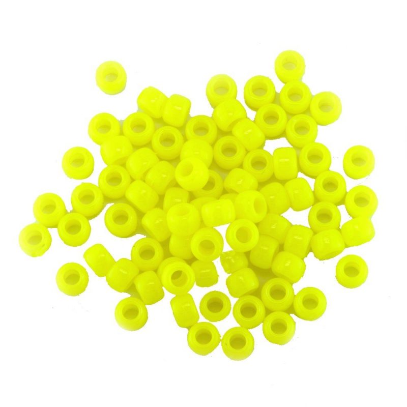 Opaque Pony Bead Neon Yellow