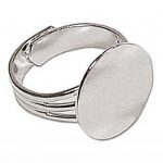 Ring Flat Pad 16mm Silver Plated