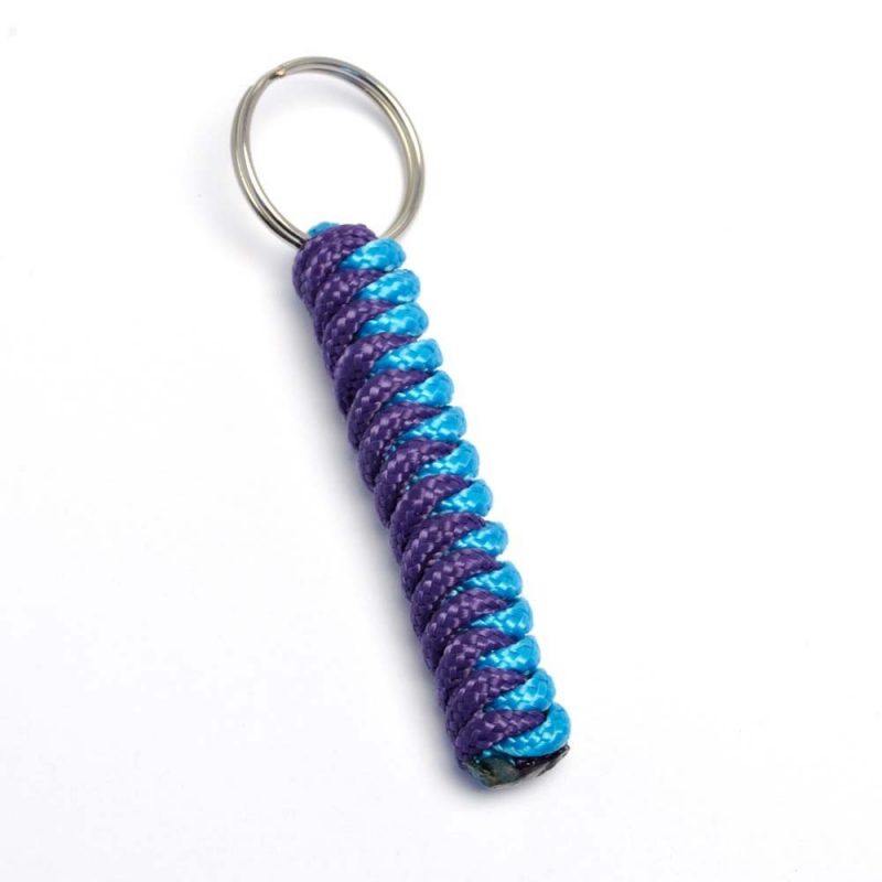 Paracord Snake Knot Keyring Kit Purple and Turquoise