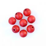 8mm round red wooden beads