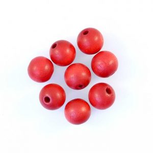 8mm round red wooden beads