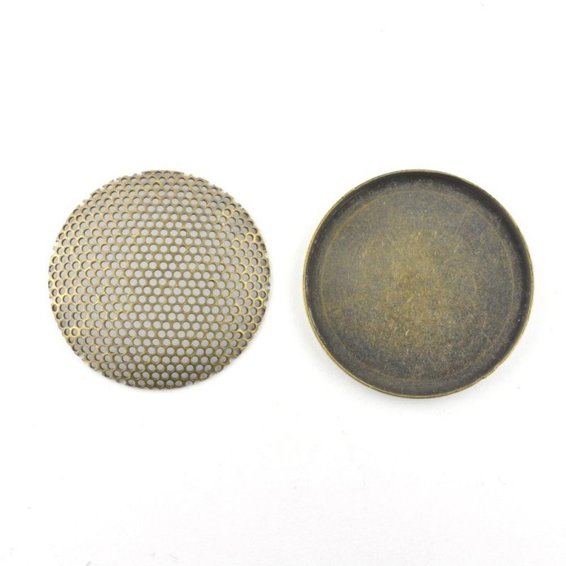33mm Round Sieve Cabochon Antique Gold* - Image 2