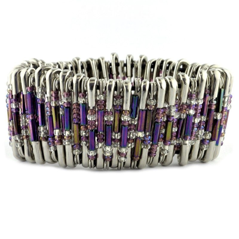 Safety Pin Bracelet Kit Purple