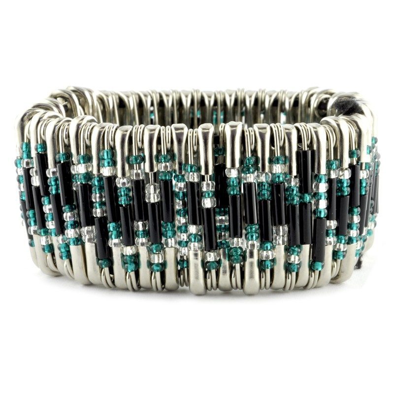 Safety Pin Bracelet Kit Teal