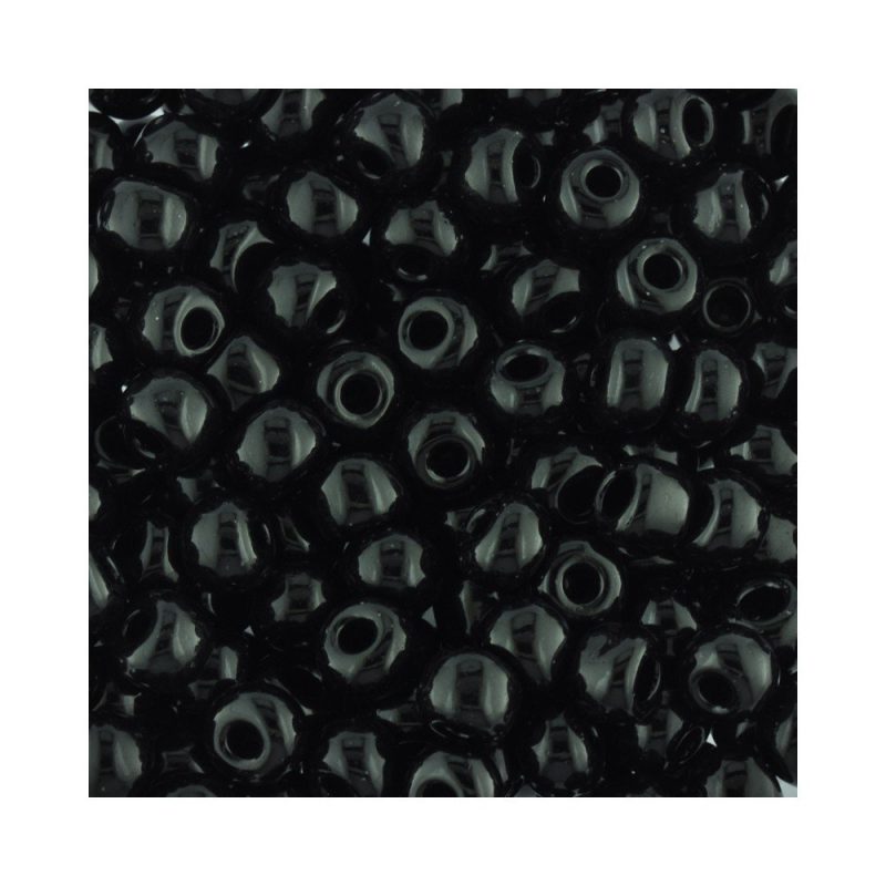 size 3 seed beads opaque black