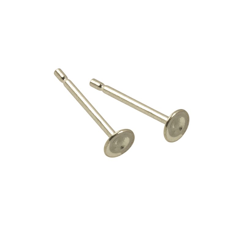 silver plated 3mm flat pad ear stud