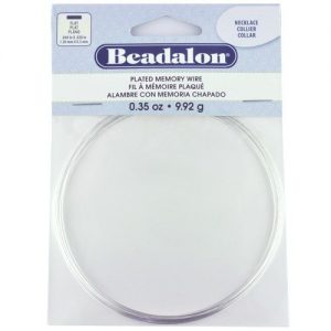 beadalon flat memory wire in silver plated finish