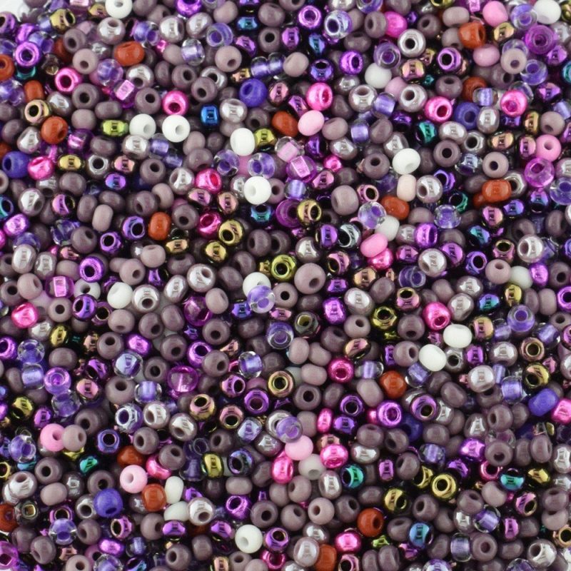 Size 11 Mixed Purple Preciosa Seed Beads - Image 2