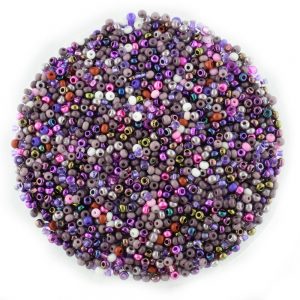 Size 11 Mixed Purple Preciosa Seed Beads