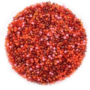 Size 11 Mixed Red Preciosa Seed Beads