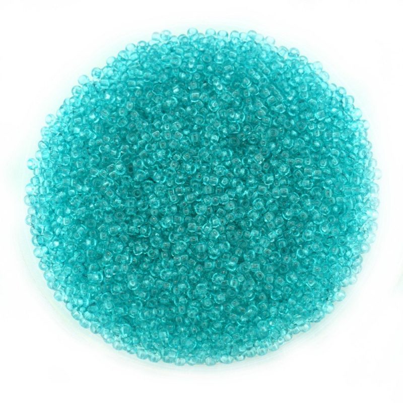 Size 11 Transparent Turquoise Preciosa Seed Beads