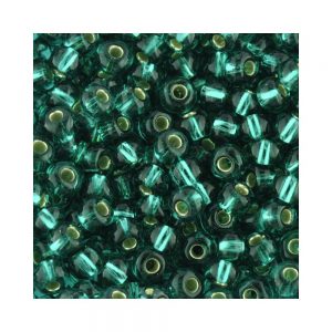 size 5 silver lined turquoise glass seed beads from Preciosa