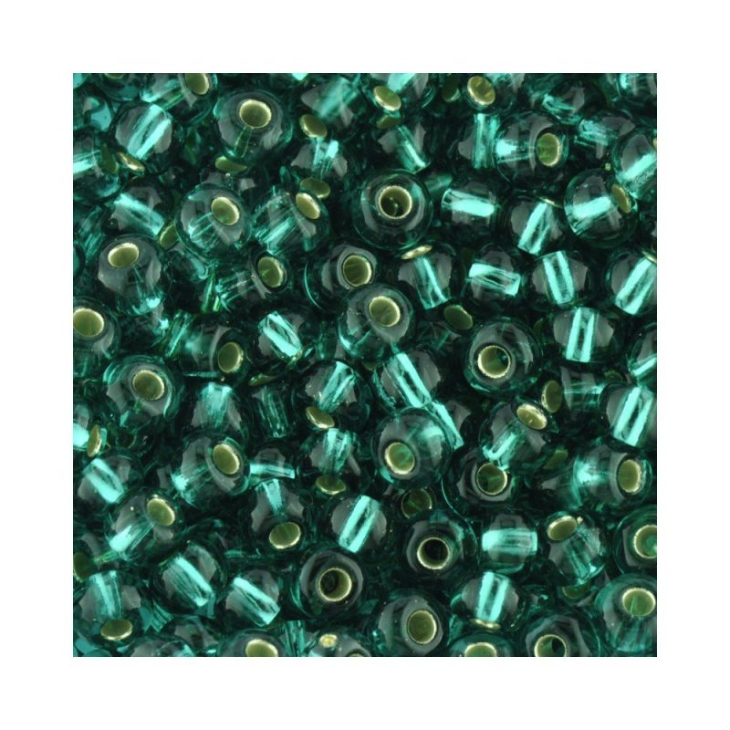 size 5 silver lined turquoise glass seed beads from Preciosa