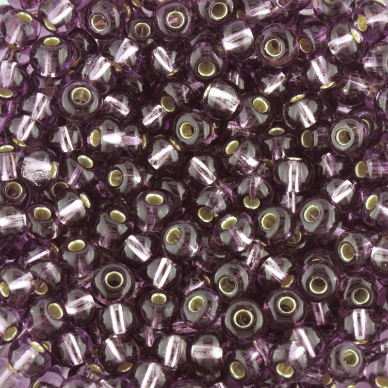 Size 5 Silver Lined Purple Seed Beads - Image 3