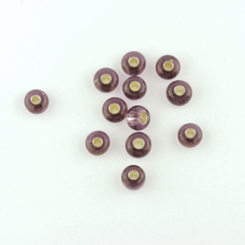 Size 5 Silver Lined Purple Seed Beads - Image 2